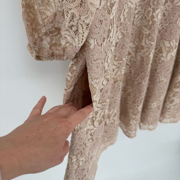 Eliza J‎ Bateau Neck Lace Fit & Flare Knee Length Dress Pink Plus Women 24W - Picture 4 of 11